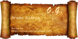 Orsós Glória névjegykártya