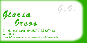 gloria orsos business card